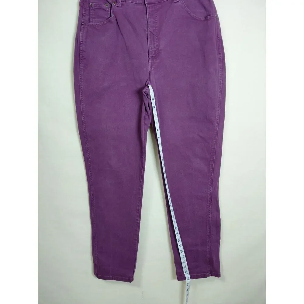 St. John's Bay Purple Corduroy Straight Leg Jeans Women See Measurements